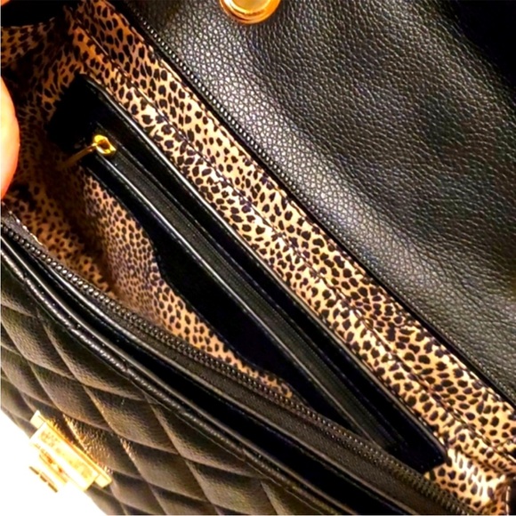 NWOT Black quilted leather shoulder bag - Picture 5 of 8